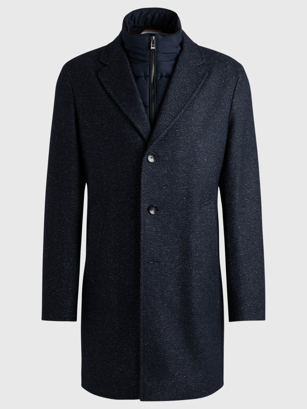 SLIM-FIT COAT WITH DETACHABLE ZIP-UP
