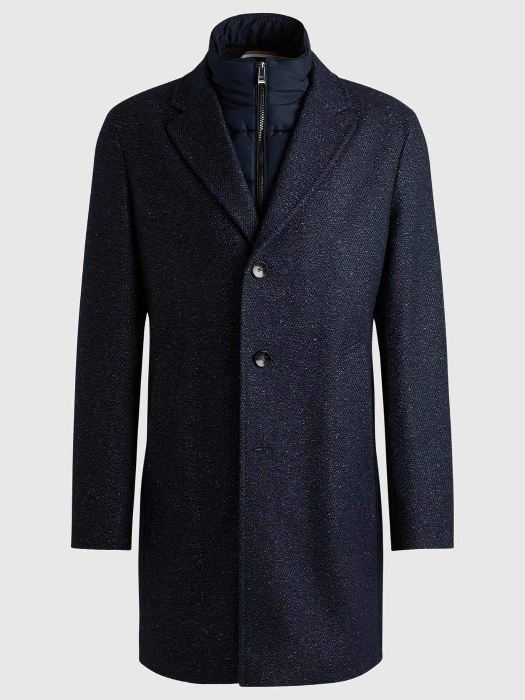 SLIM-FIT COAT WITH DETACHABLE ZIP-UP