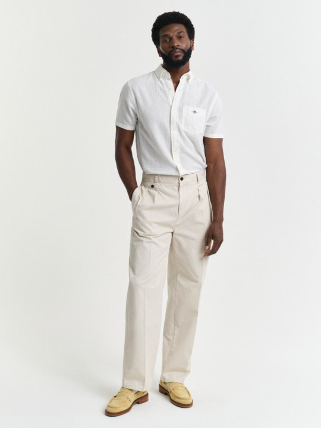 COTTON/LINEN SS SHIRT