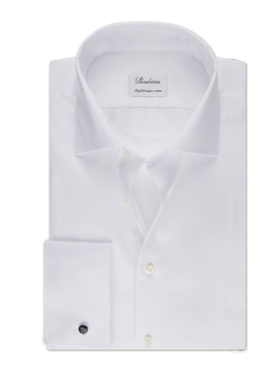 SLIMLINE WHITE TWILL SHIRT FRENCH CUFFS