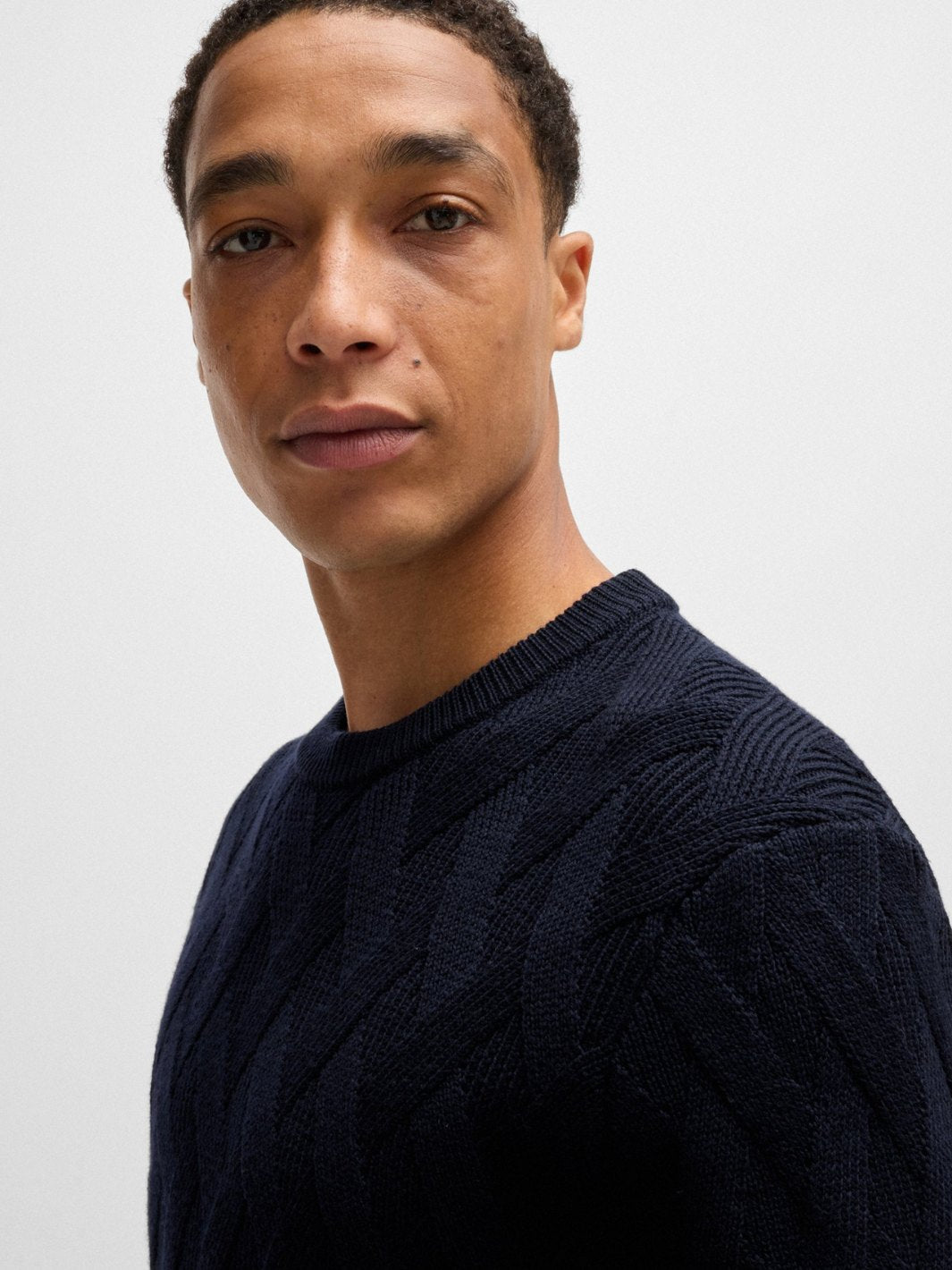 VIRGIN-WOOL SWEATER WITH KNITTED STRUCTURE