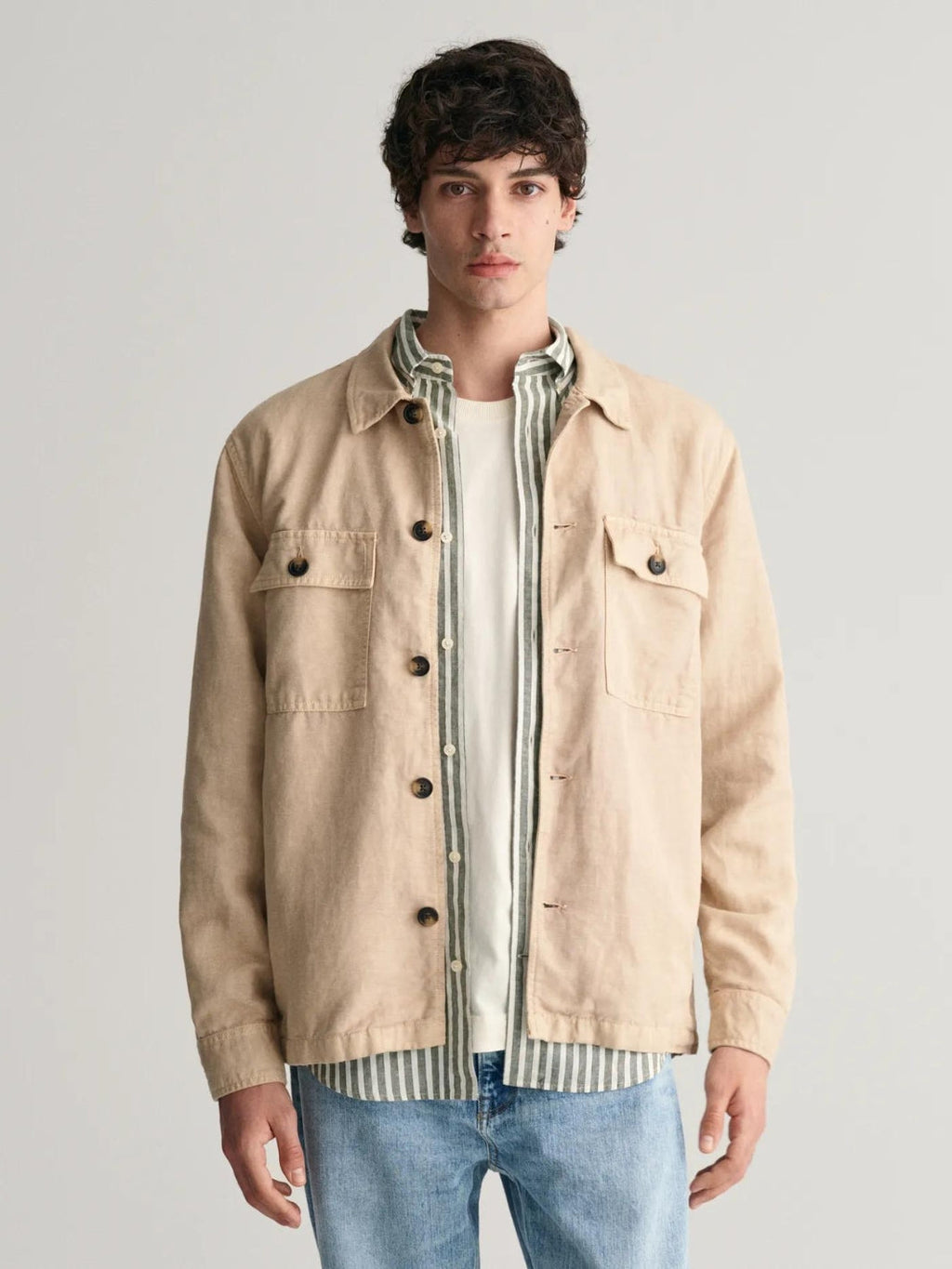 TWILL LINEN OVERSHIRT