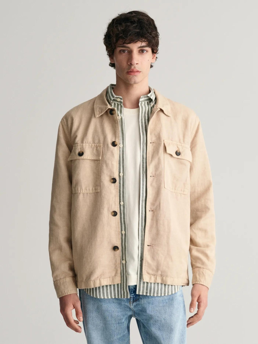 TWILL LINEN OVERSHIRT