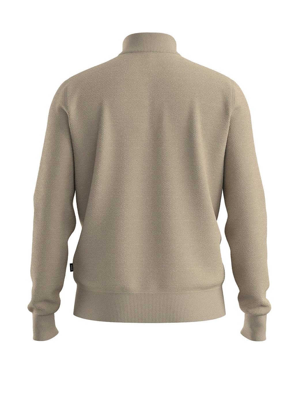 QUARTER-ZIP COTTON SWEATER WITH KNITTED STRUCTURE