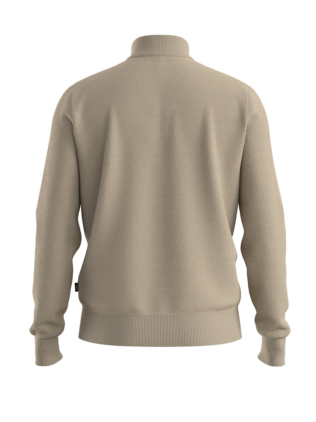 QUARTER-ZIP COTTON SWEATER WITH KNITTED STRUCTURE