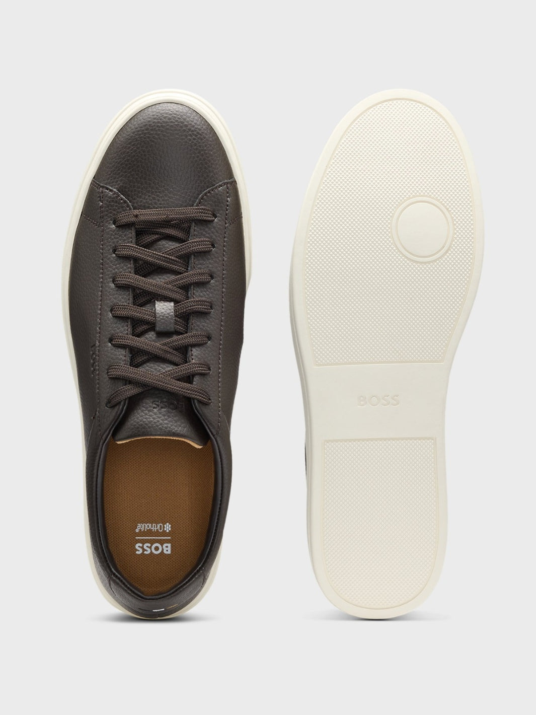 GRAINED-LEATHER TRAINERS