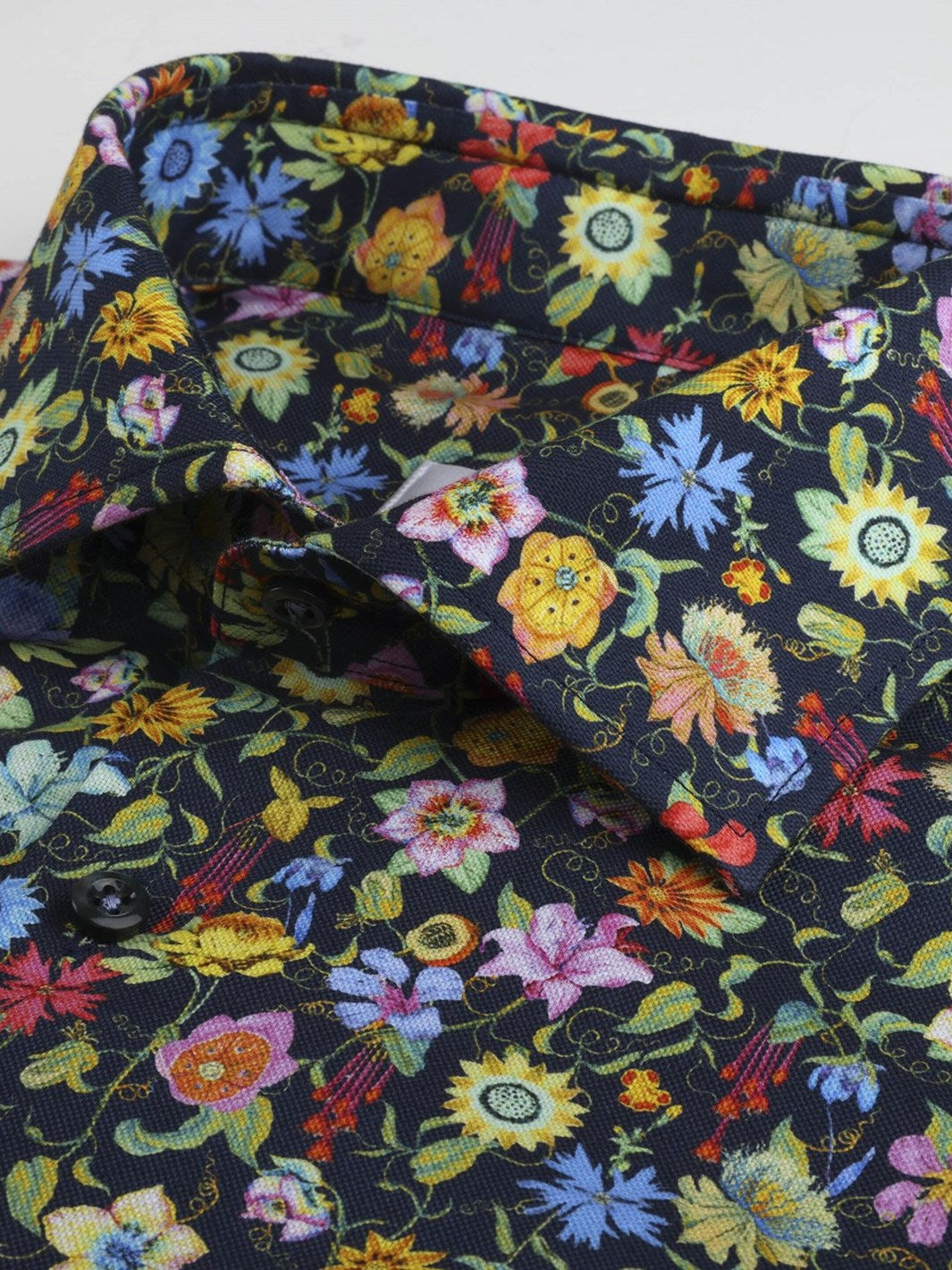 SLIMLINE NAVY FLORAL OXFORD SKJORTE
