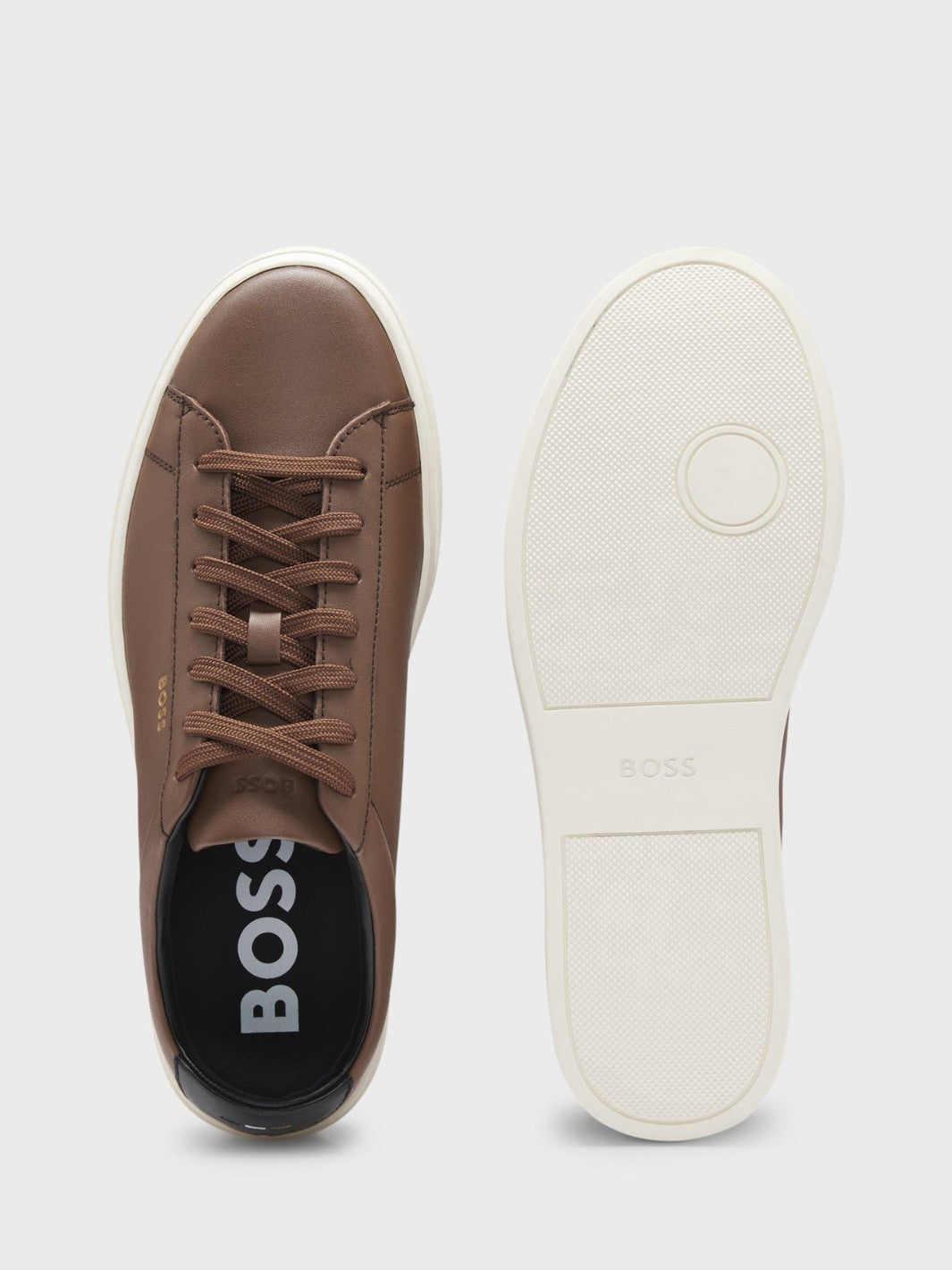 LACE-UP LEATHER TRAINERS