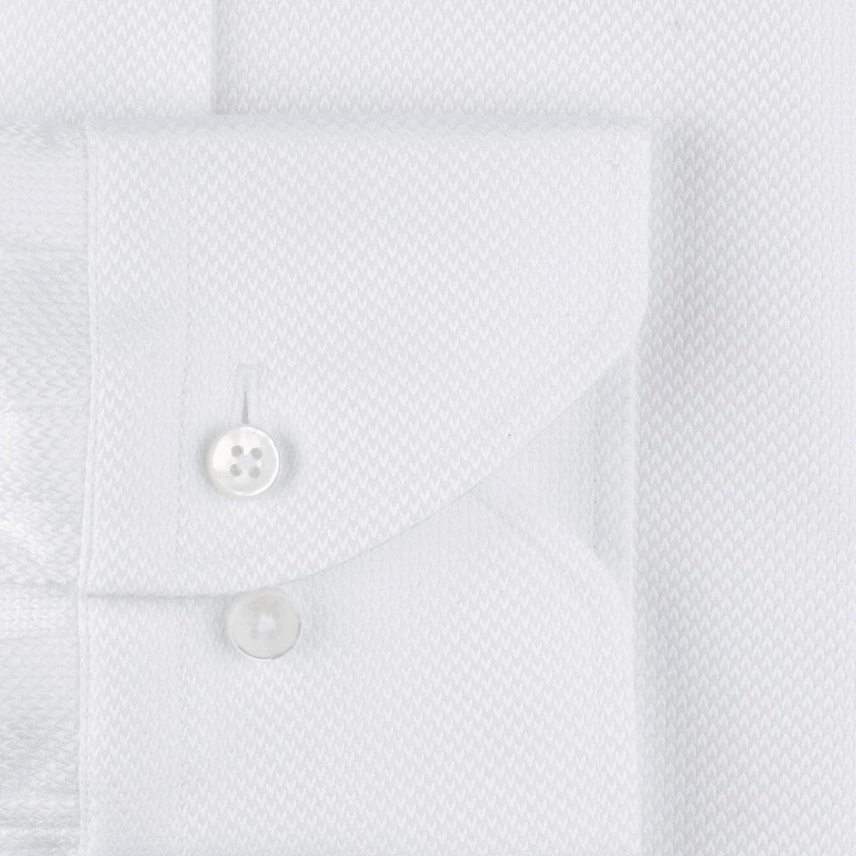 FITTED BODY WHITE  TEXTURED TWILL SKJORTE