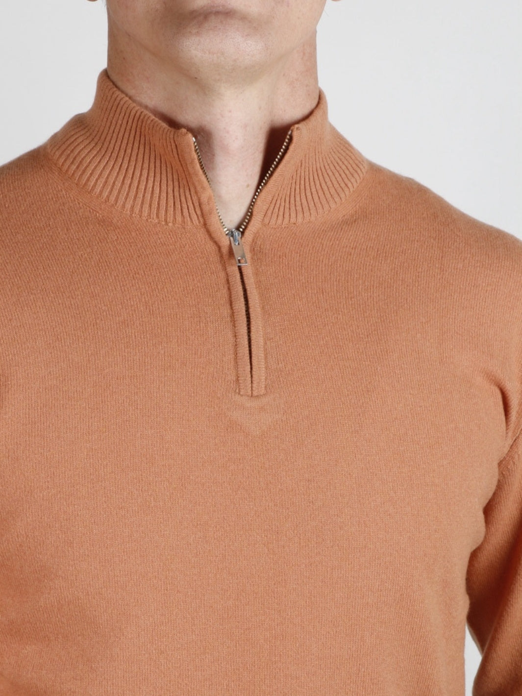 CASHMERE BLEND HALF-ZIP SWEATER