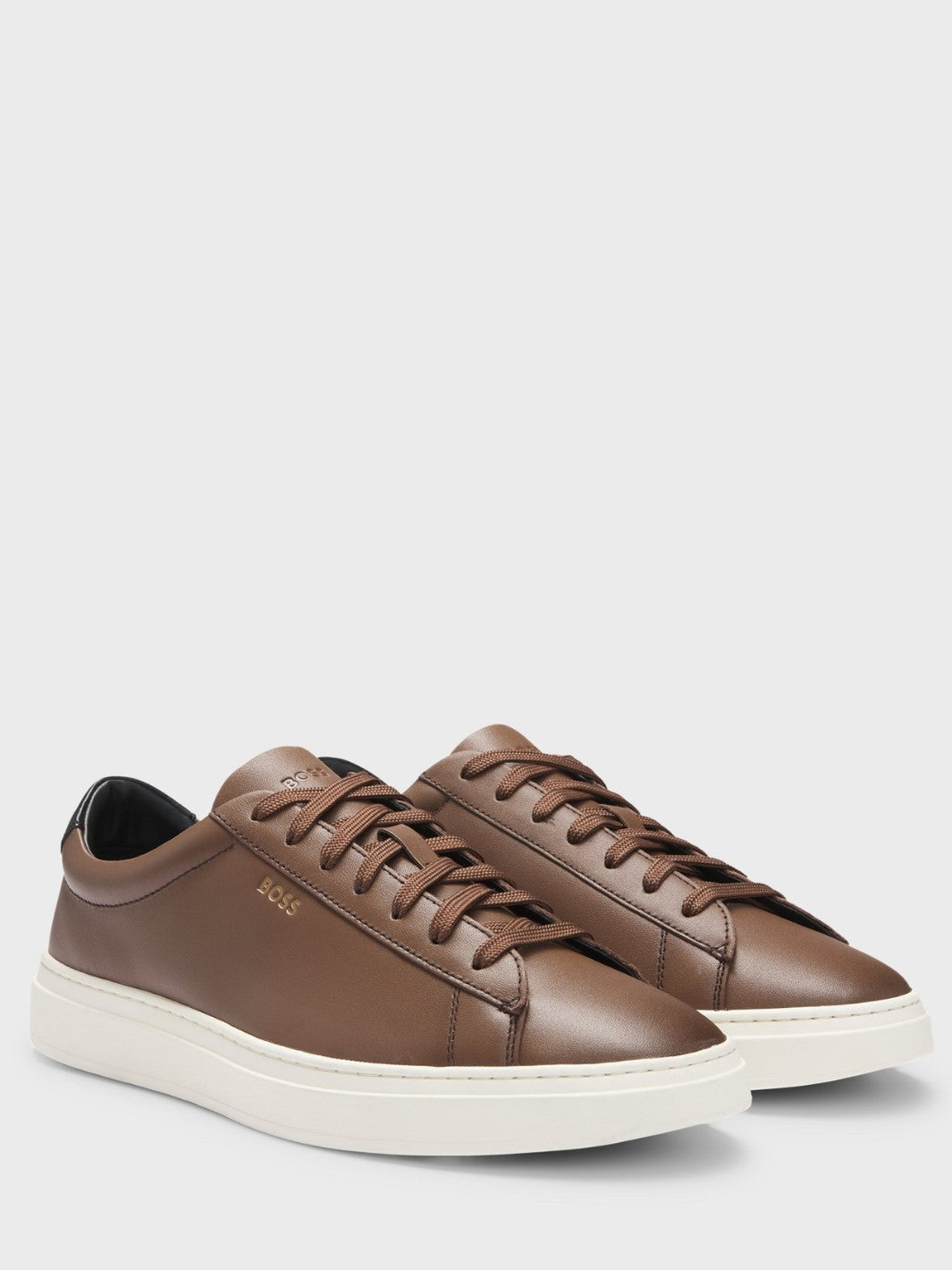 LACE-UP LEATHER TRAINERS