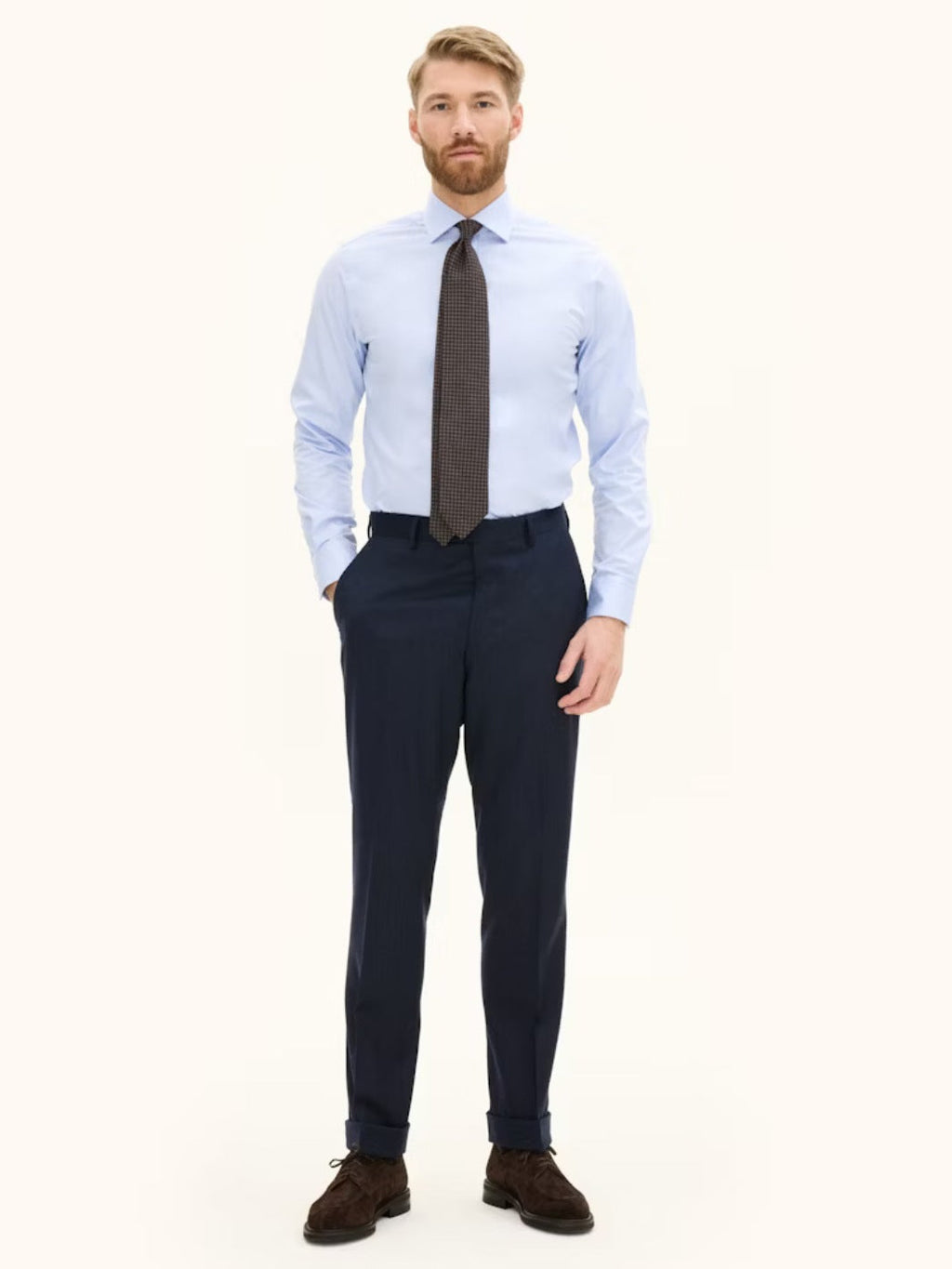 SLIM FIT FLANNEL SUIT PANTS