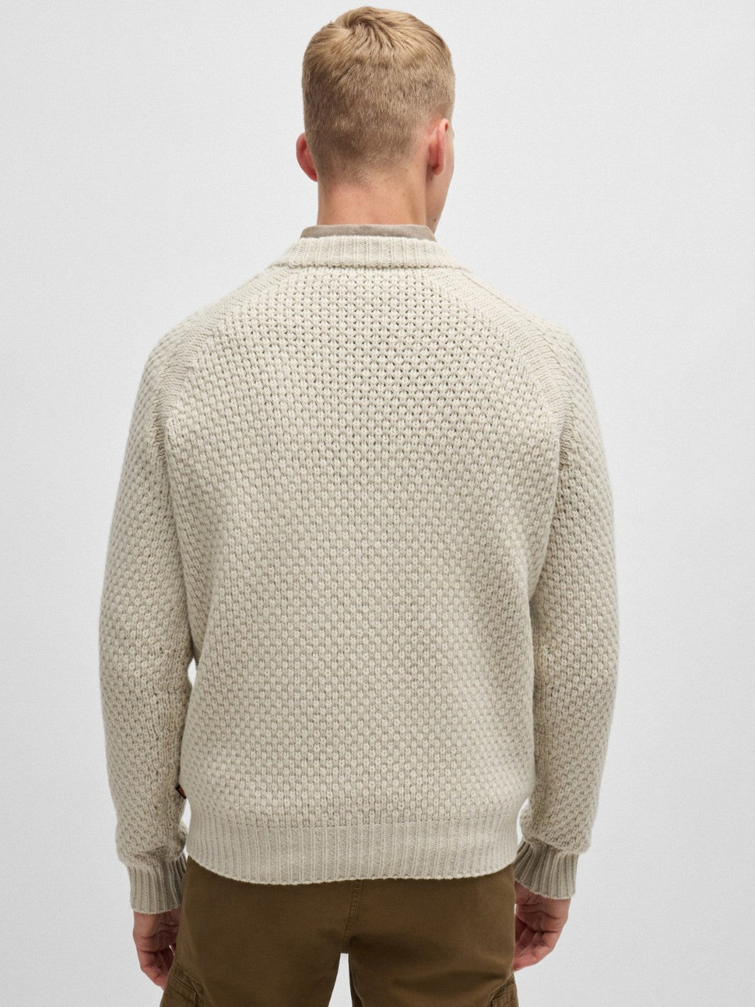 RELAXED-FIT STRUCTURED WOOL SWEATER