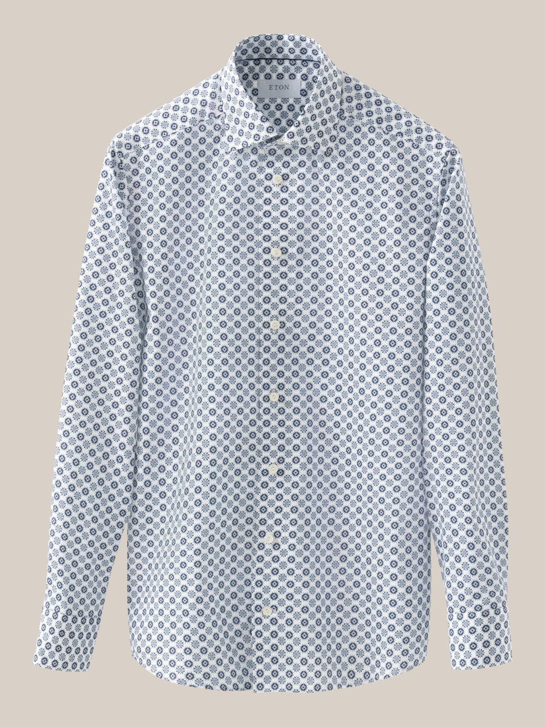 SLIM FIT GEOMETRIC SIGNATURE TWILL SHIRT