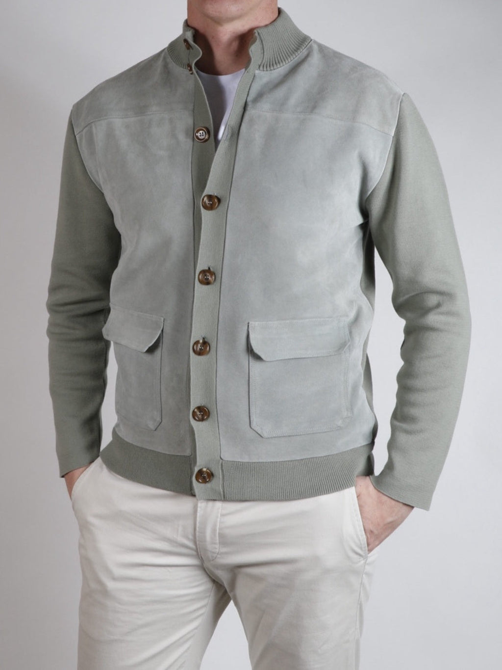 KNITTED AND SUEDE JACKED