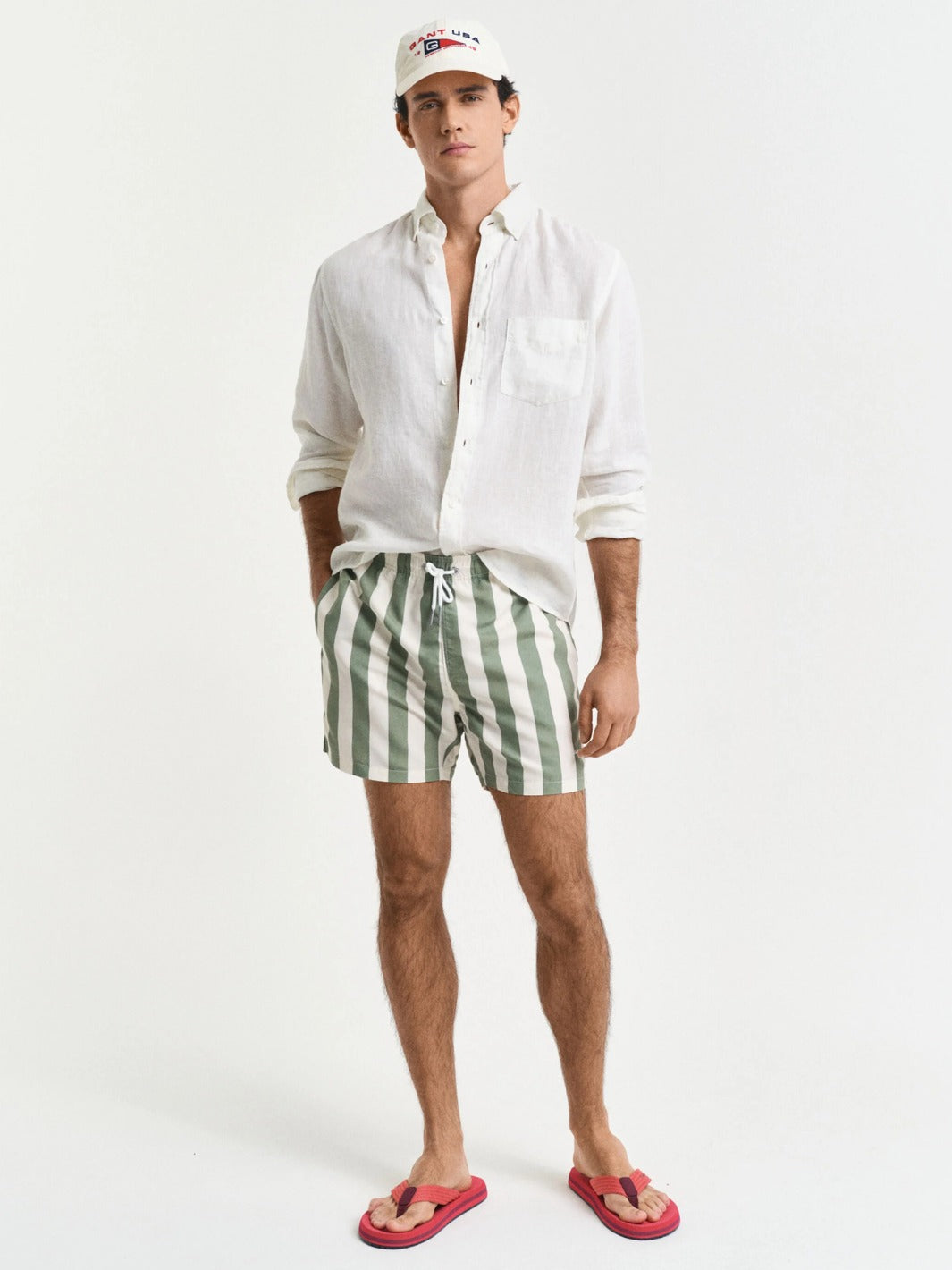 STRIPE SWIM SHORTS