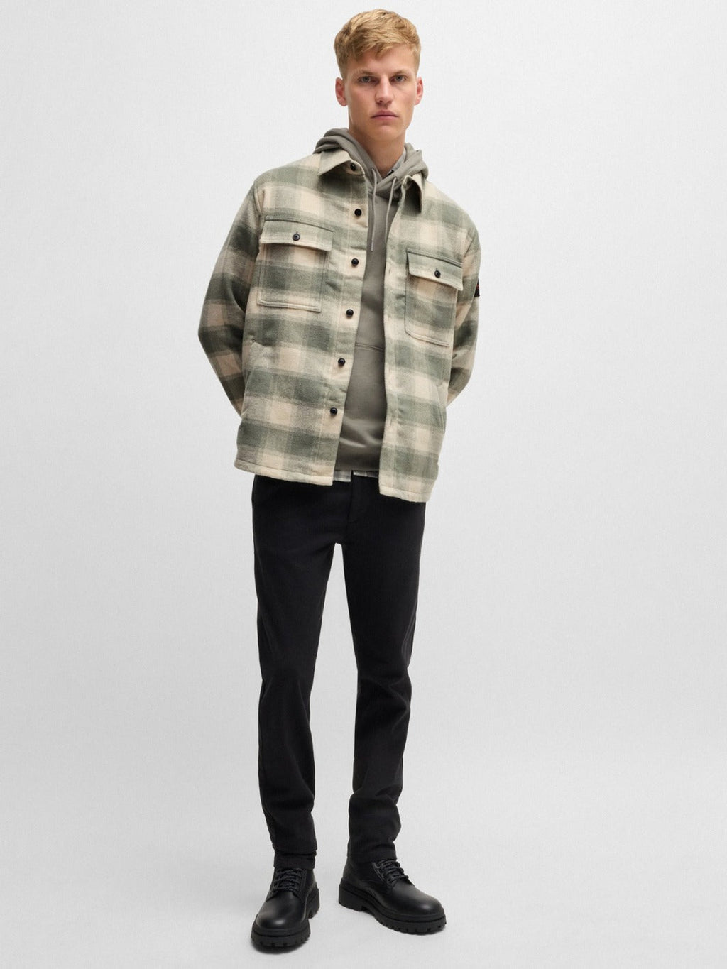 OVERSIZED OVERSHIRT IN CHECKED TWEED