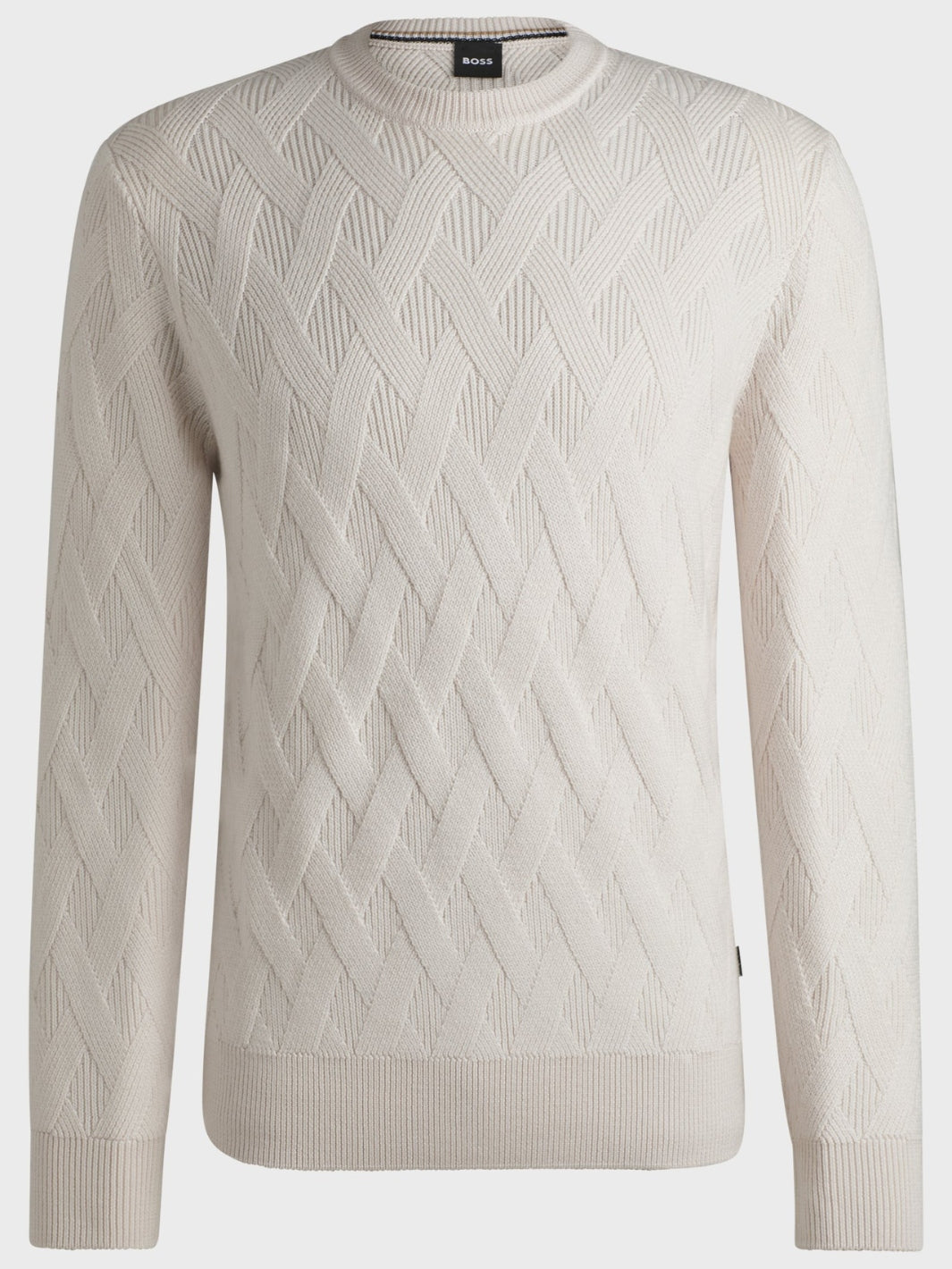 VIRGIN-WOOL SWEATER WITH KNITTED STRUCTURE