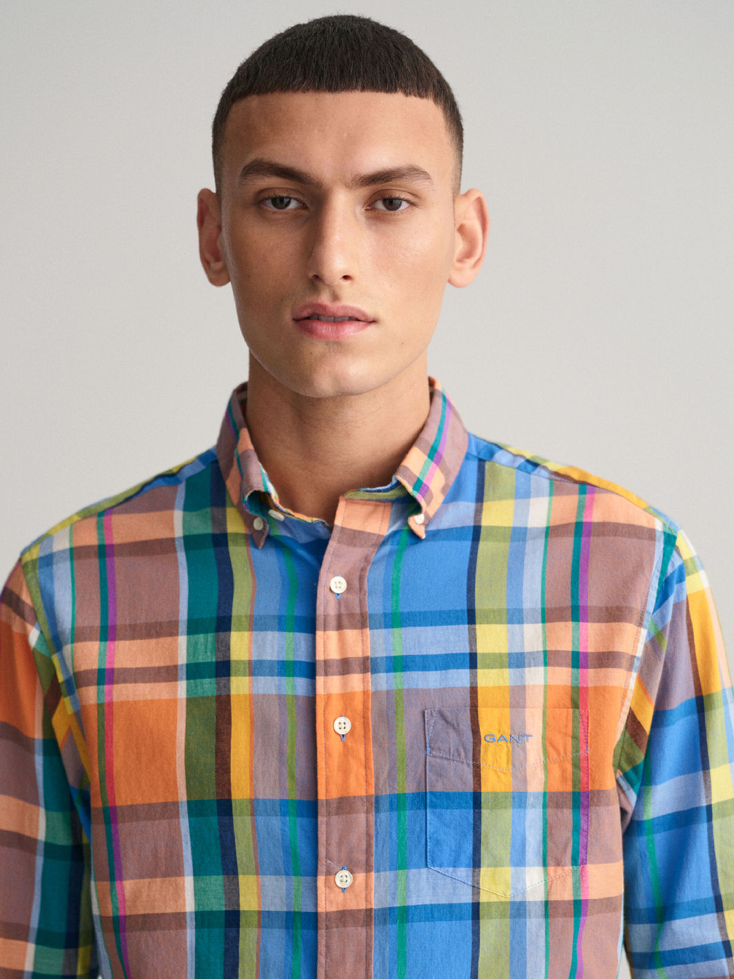 REGUALAR FIT COLORFUL MADRAS SHIRT