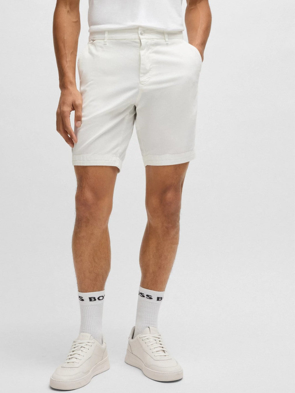 SLIM STRETCH-COTTON SHORTS