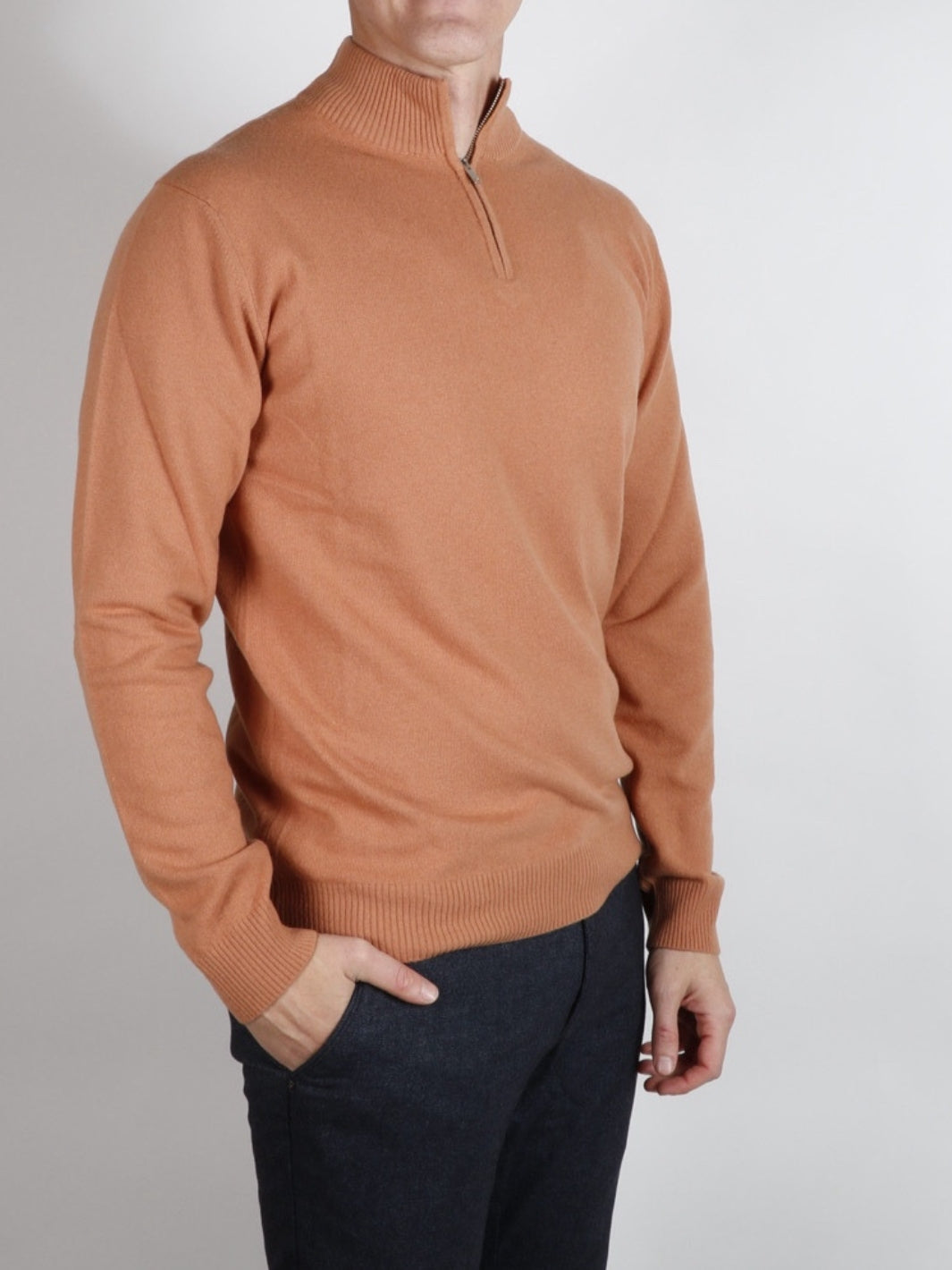 CASHMERE BLEND HALF-ZIP SWEATER