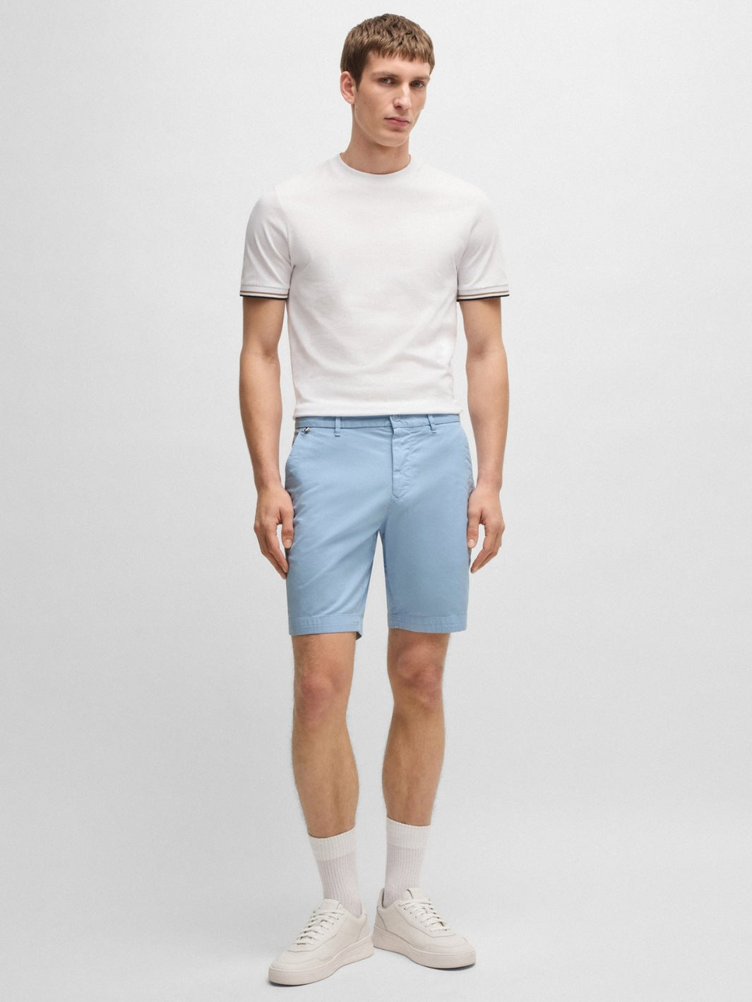 SLIM STRETCH-COTTON SHORTS