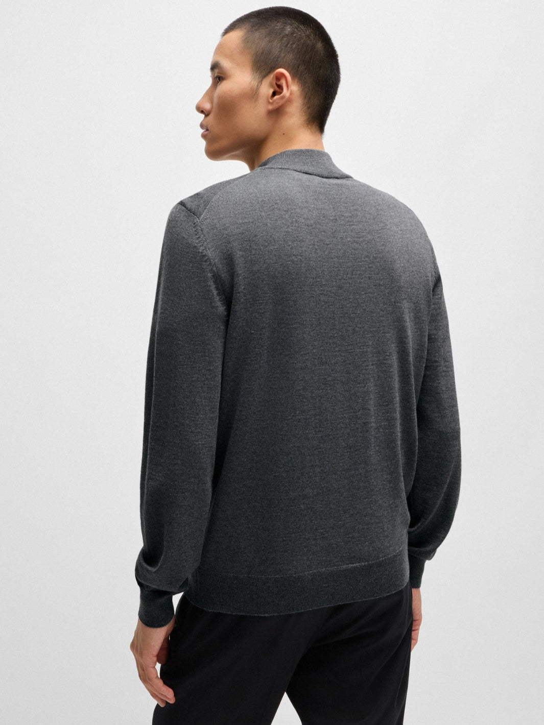 REGULAR-FIT ZIP-NECK SWEATER IN VIRGIN WOOL