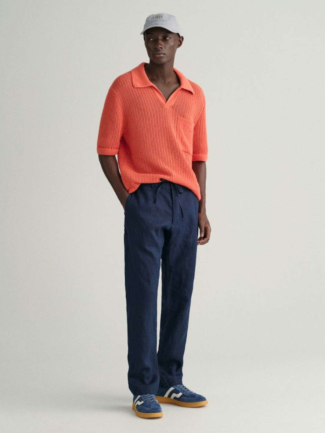 RELAXED FIT LINEN DRAWSTRING PANTS