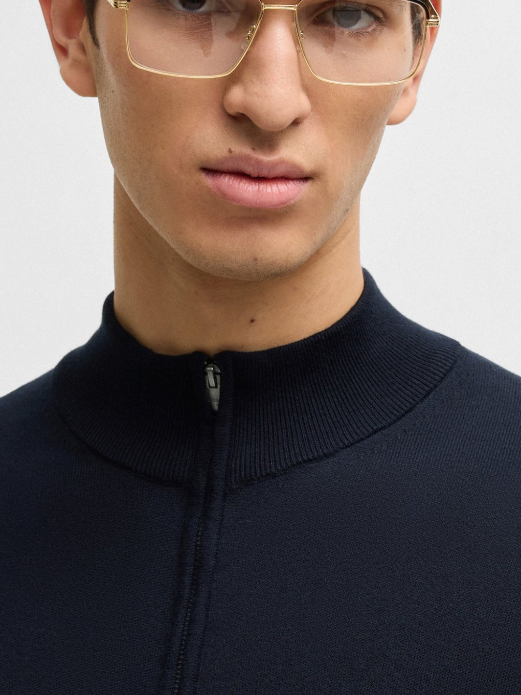 KNITTED ZIP-UP CARDIGAN COTTON