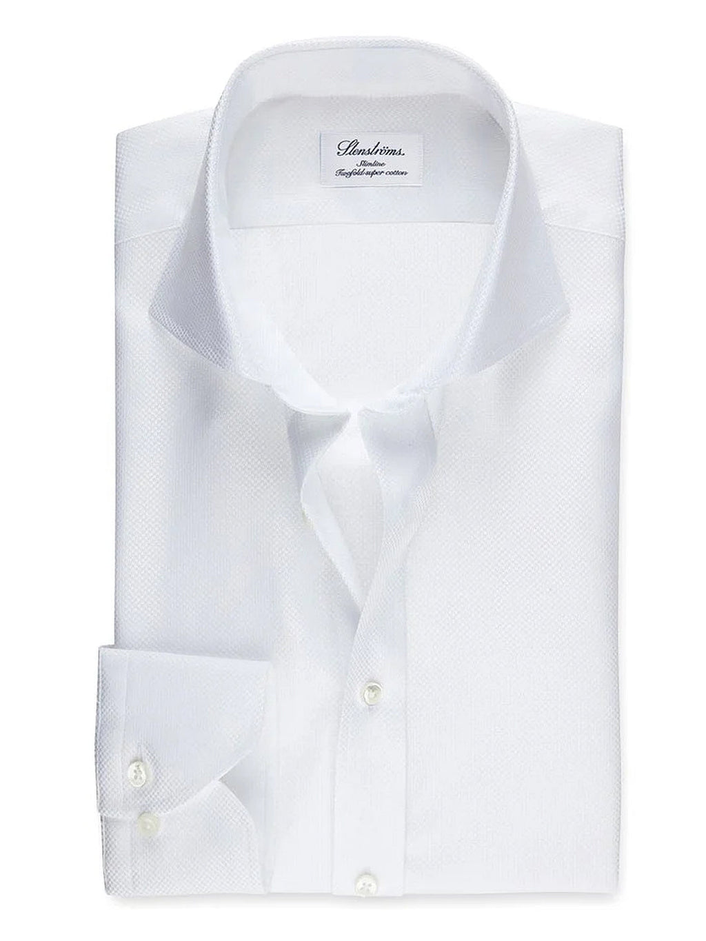 SLIMLINE  WHITE  TEXTURED TWILL SKJORTE