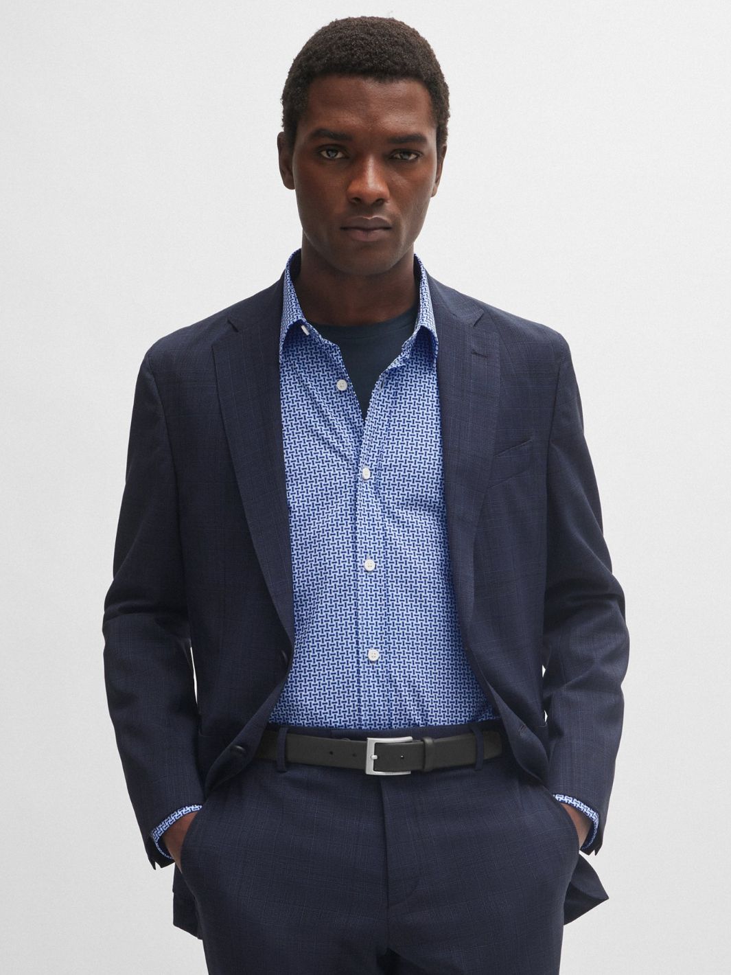 SLIM FIT SUIT IN CHECKED VIRGIN WOOL