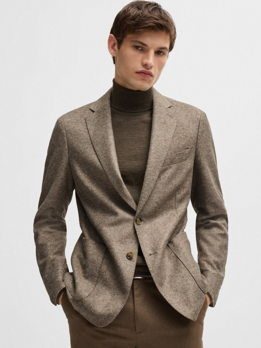 HANRY SLIM-FIT JACKET IN STRETCH JERSEY WITH WOOL