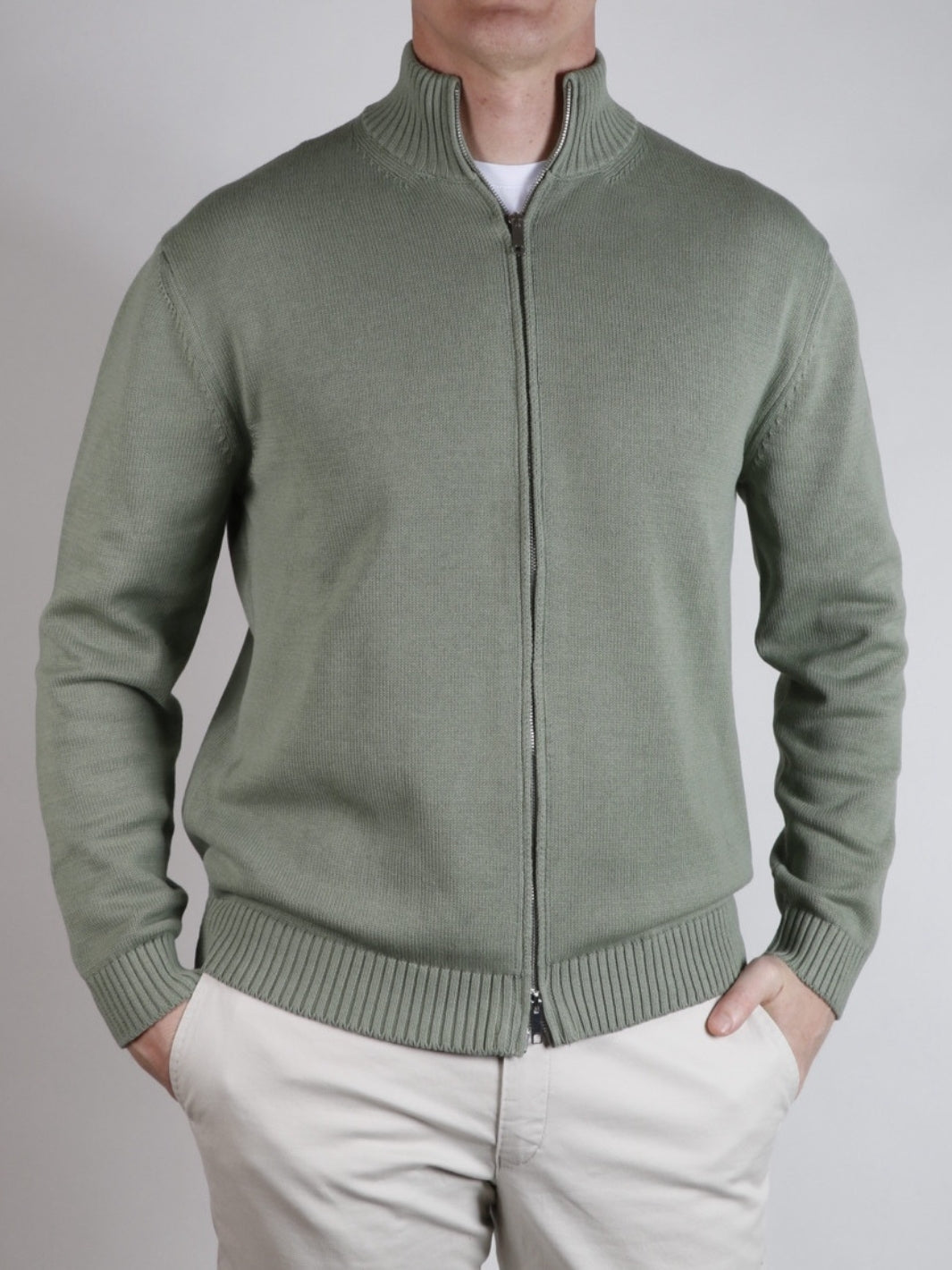 COTTON ZIP CARDIGAN