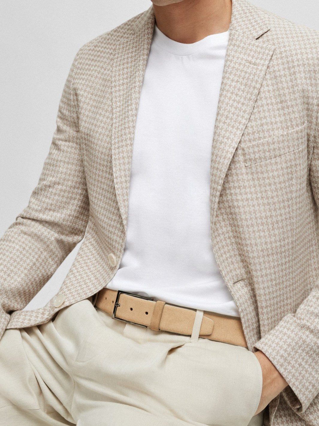 SLIM-FIT JACKET IN PATTERNED JERSEY