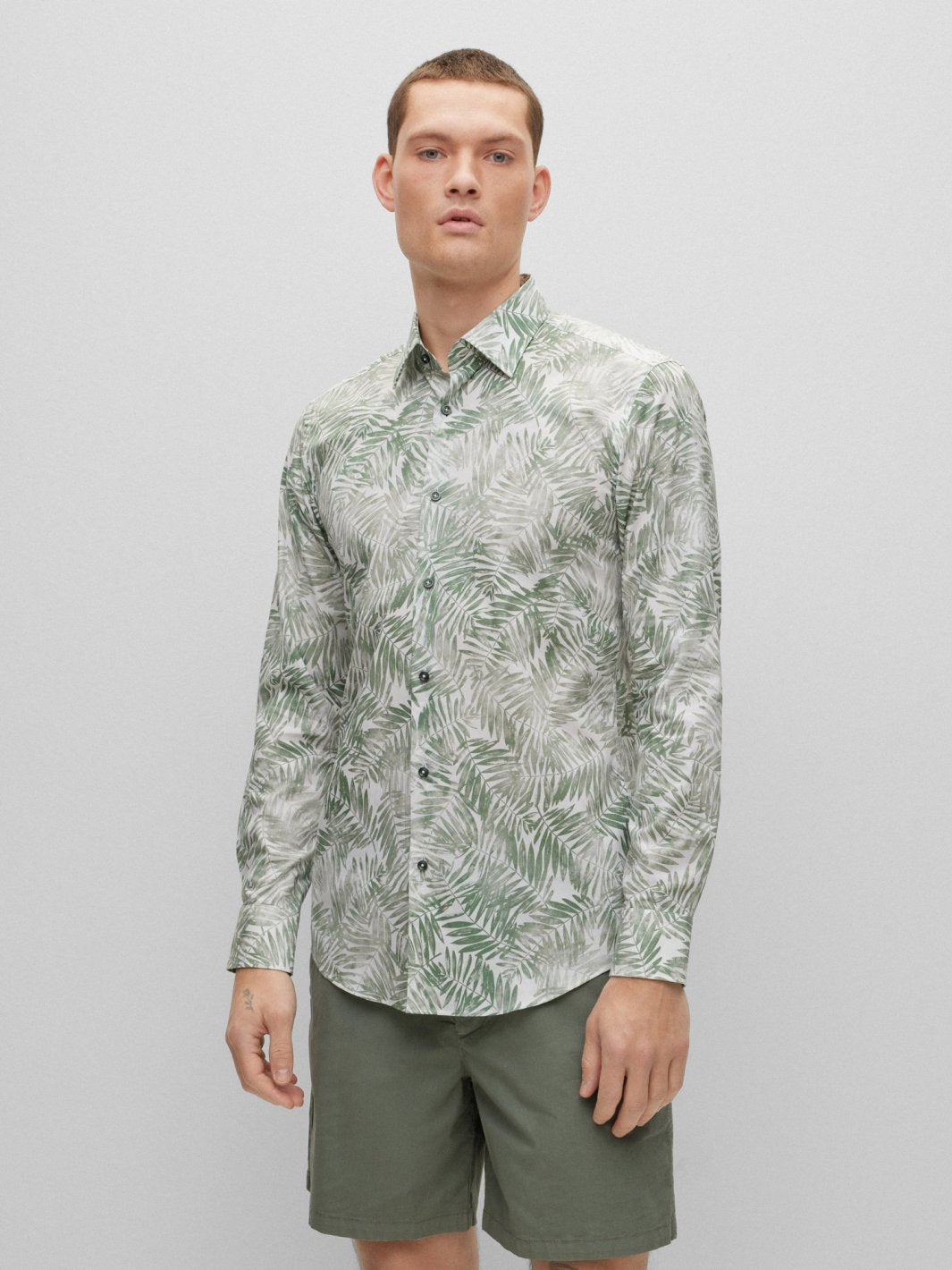 HANK-KENT SLIM FIT BATIK-PRINT SKJORTE