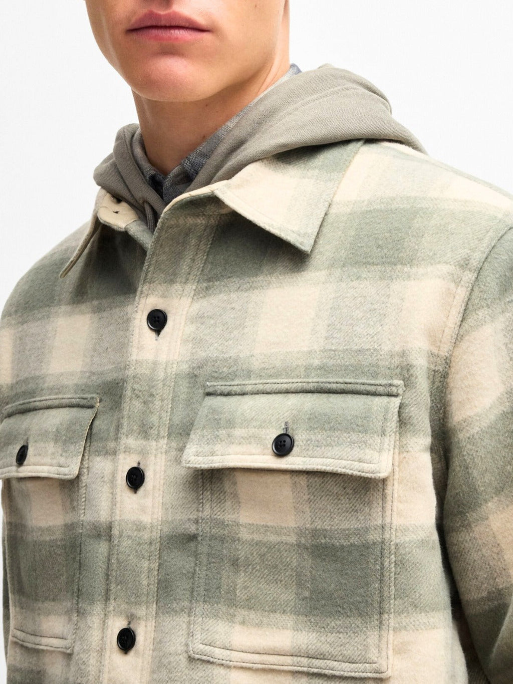 OVERSIZED OVERSHIRT IN CHECKED TWEED