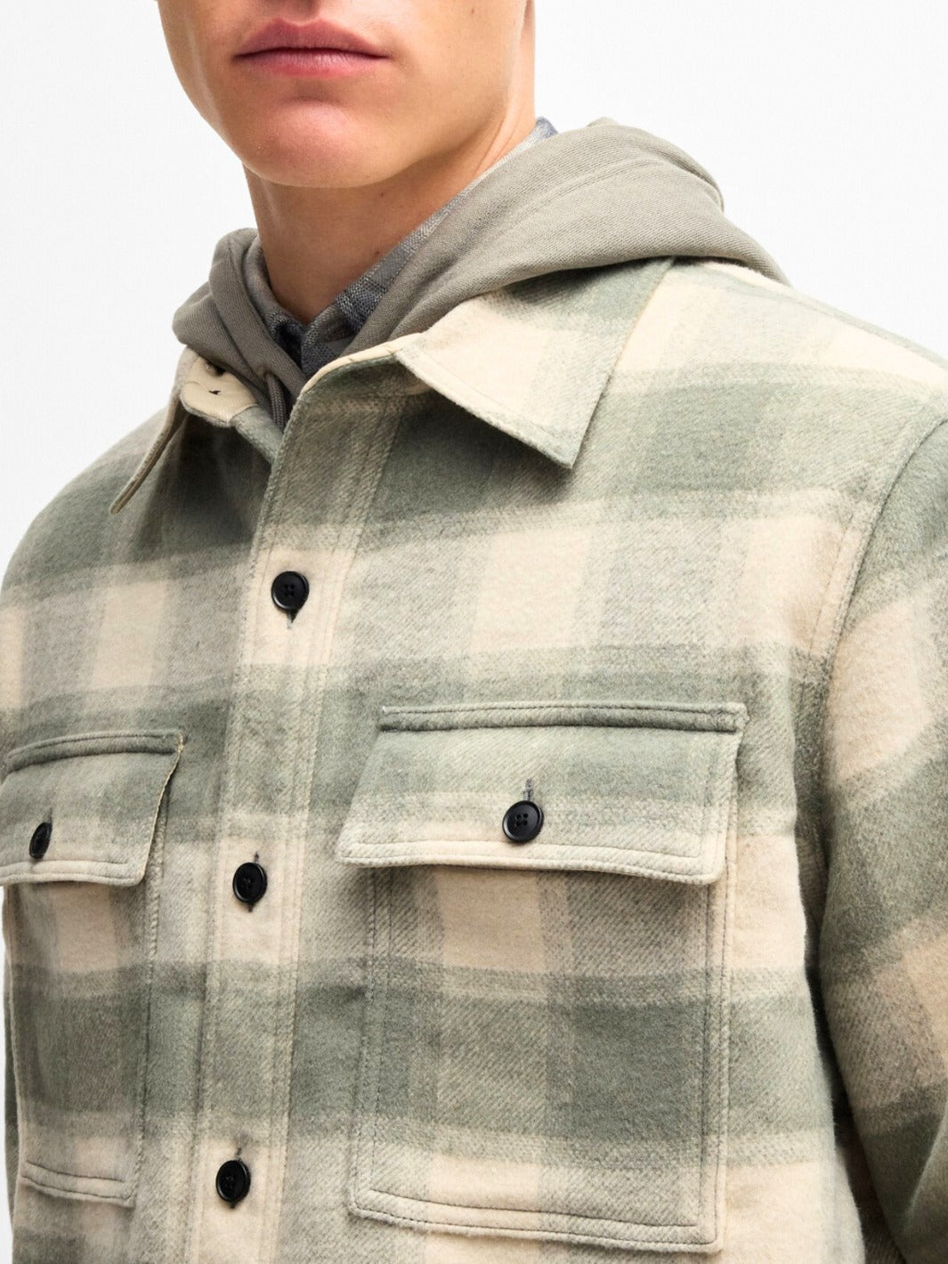 OVERSIZED OVERSHIRT IN CHECKED TWEED