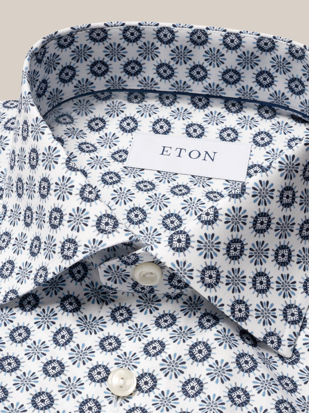 SLIM FIT GEOMETRIC SIGNATURE TWILL SHIRT