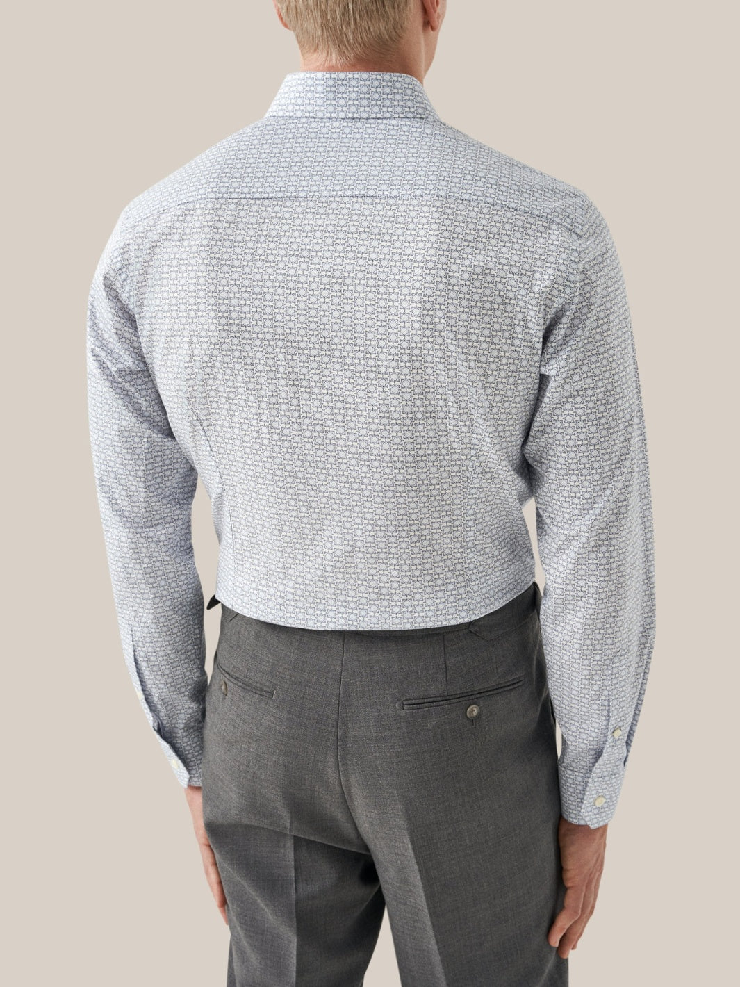 SLIM GEOMETRIC PRINT TWILL SHIRT