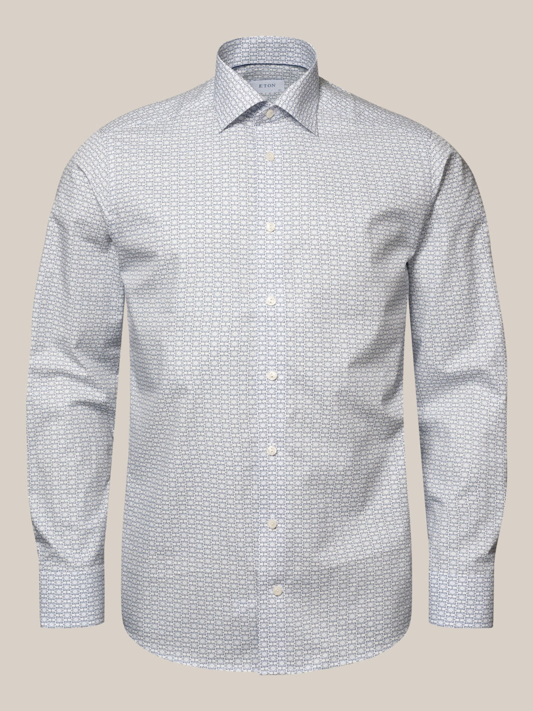 SLIM GEOMETRIC PRINT TWILL SHIRT