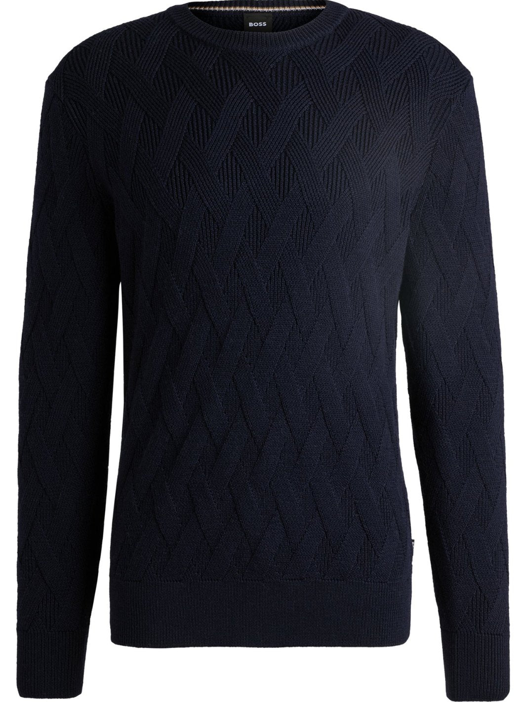 VIRGIN-WOOL SWEATER WITH KNITTED STRUCTURE