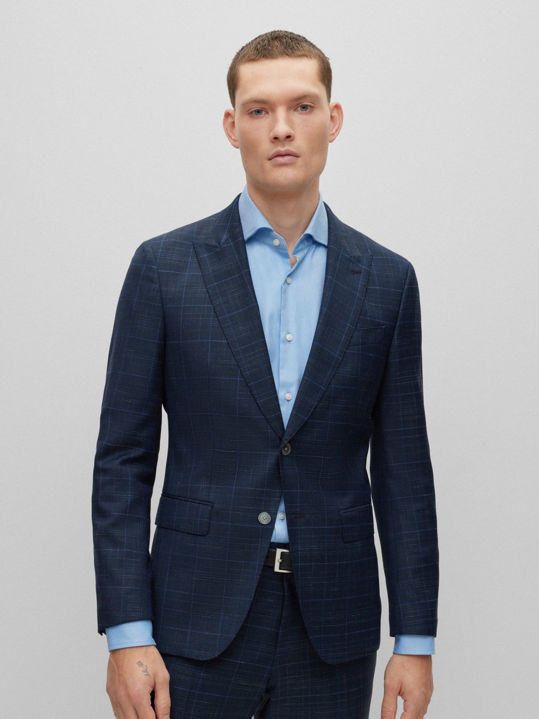SLIM FIT SUIT IN CHECKED VIRGIN-WOOL