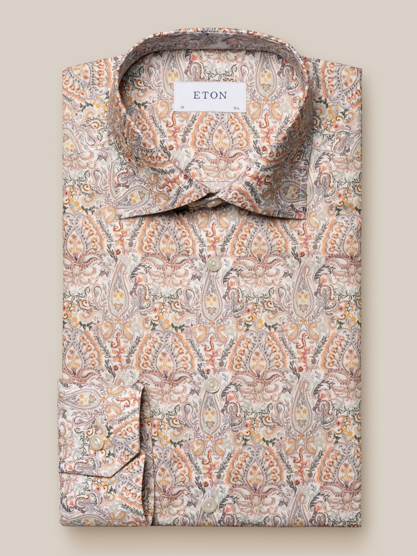 SLIM ORANGE PAISLEY COTTON-TENCEL PRINT