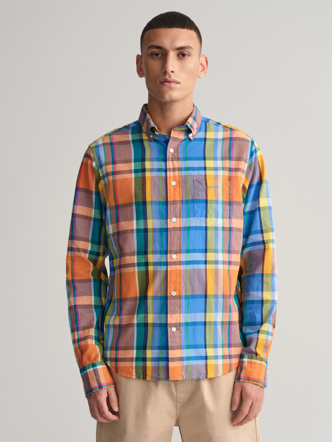REGUALAR FIT COLORFUL MADRAS SHIRT