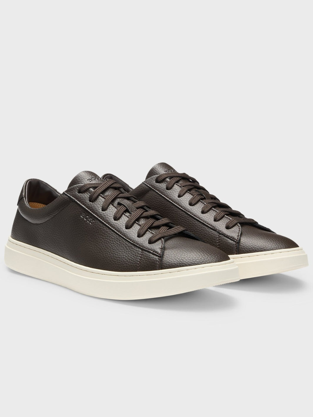 GRAINED-LEATHER TRAINERS