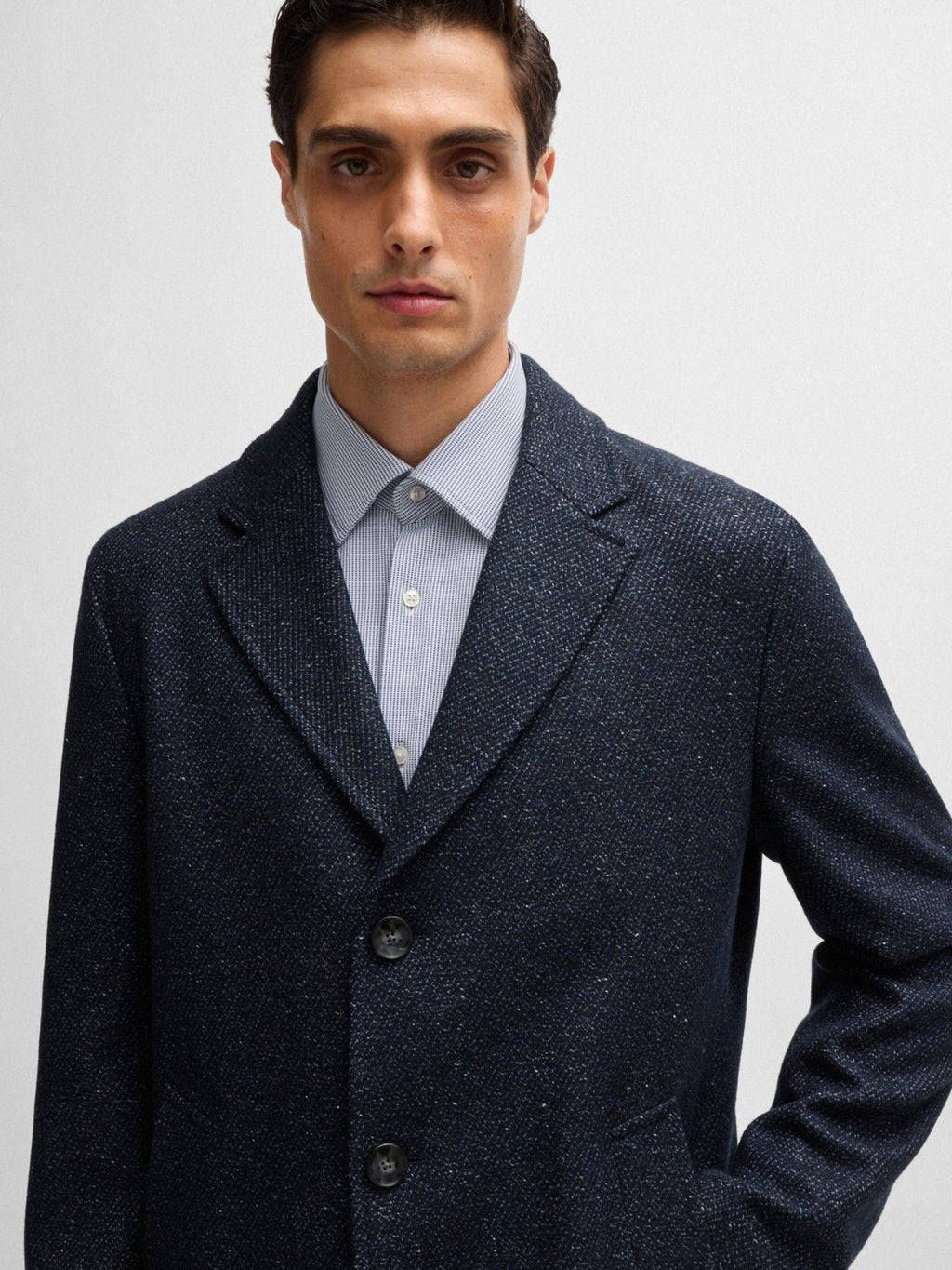 SLIM-FIT COAT WITH DETACHABLE ZIP-UP