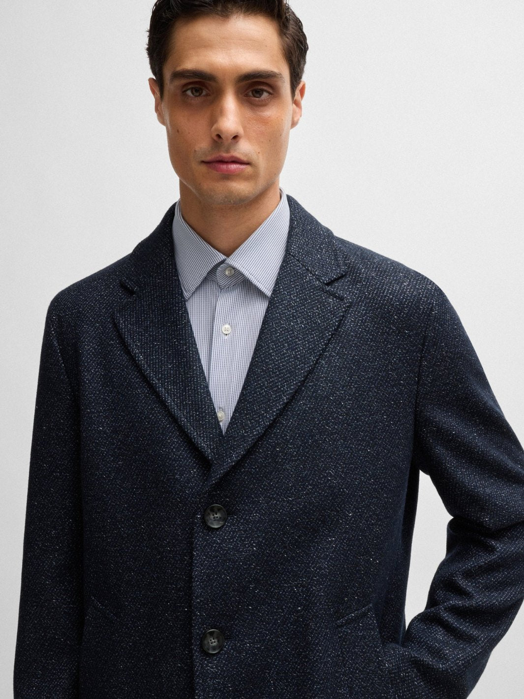 SLIM-FIT COAT WITH DETACHABLE ZIP-UP