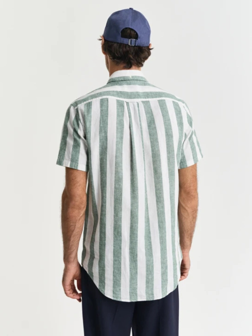 COTTON/LINEN STRIPE SS SHIRT
