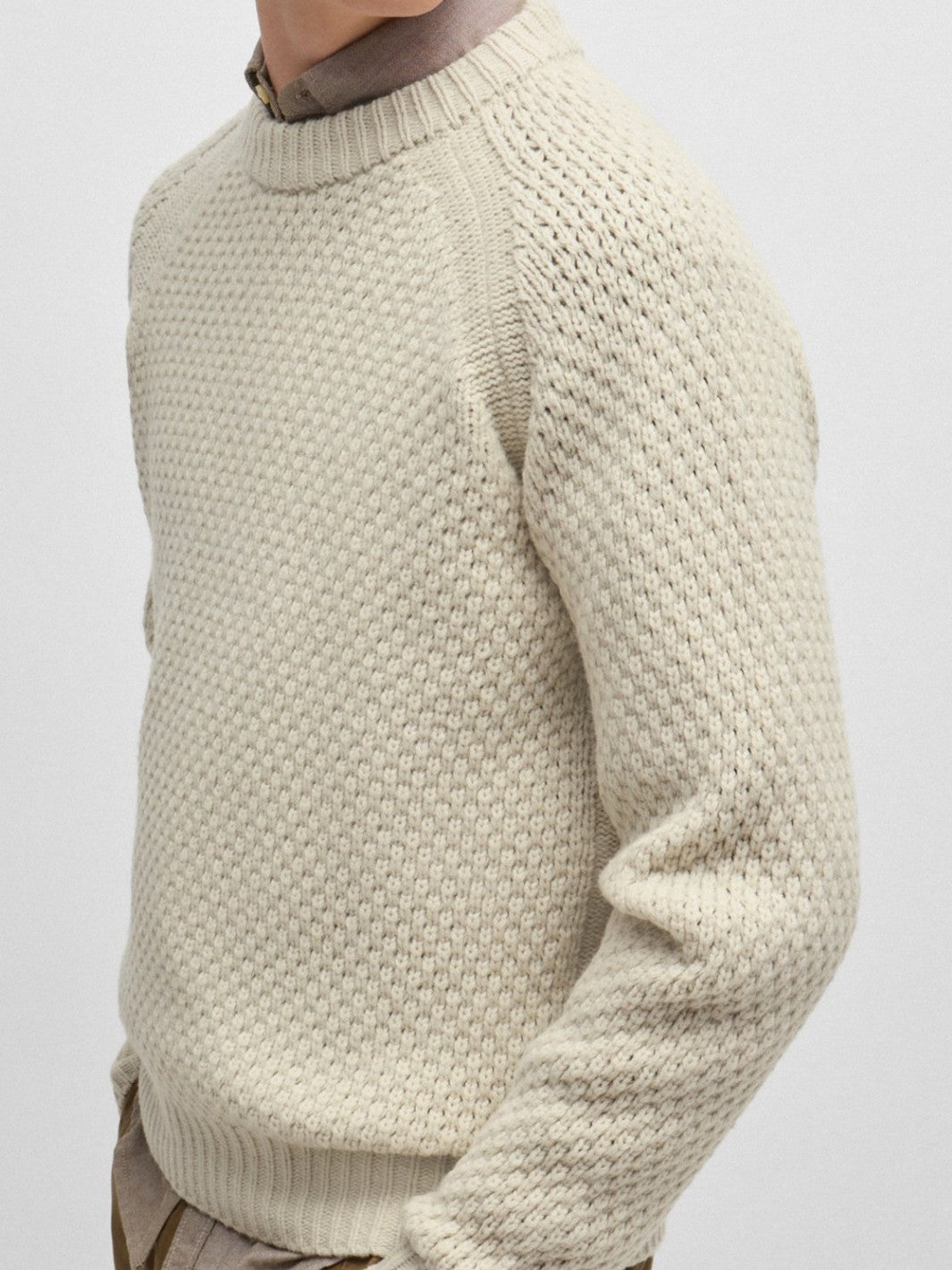RELAXED-FIT STRUCTURED WOOL SWEATER