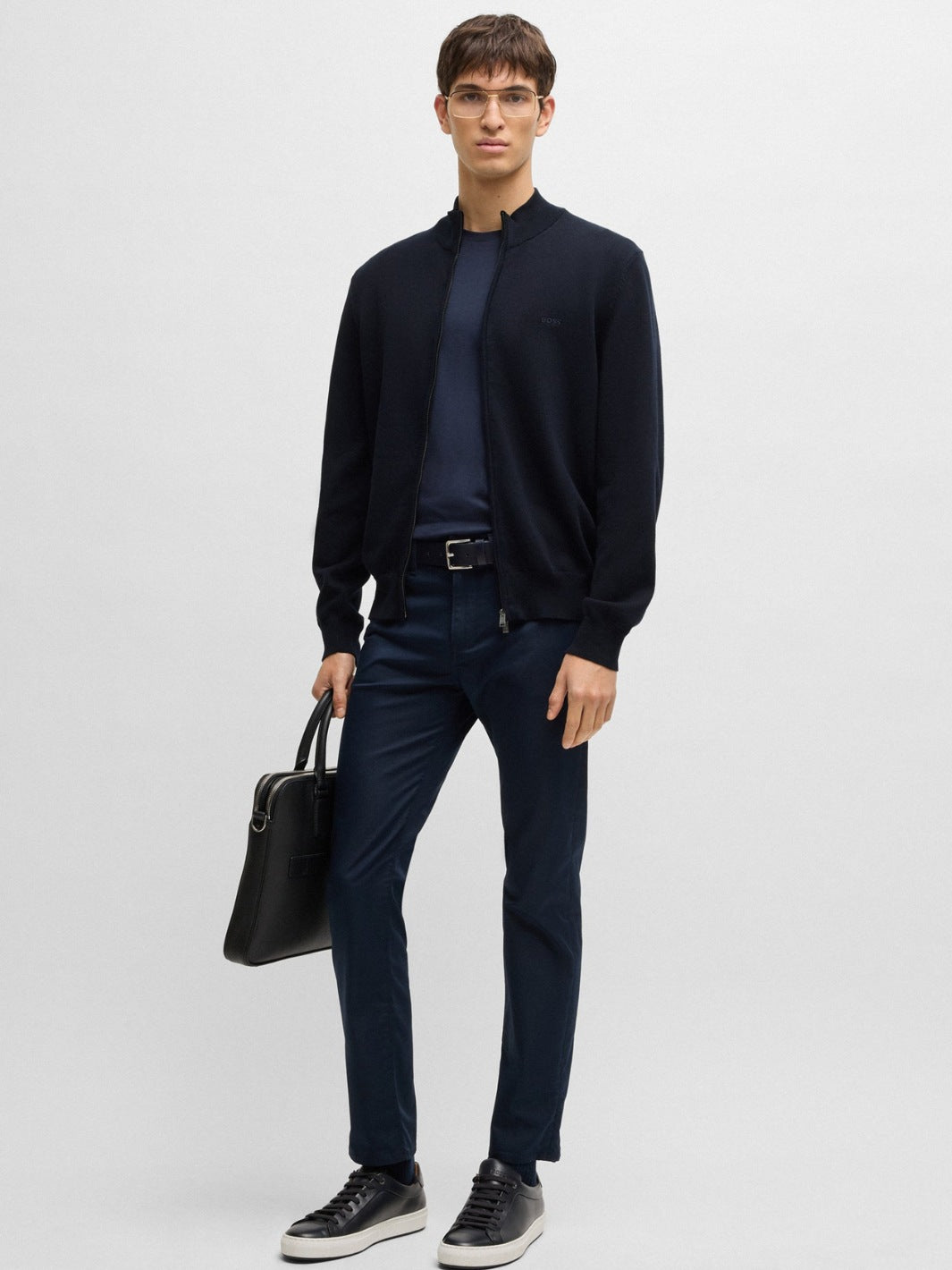 KNITTED ZIP-UP CARDIGAN COTTON